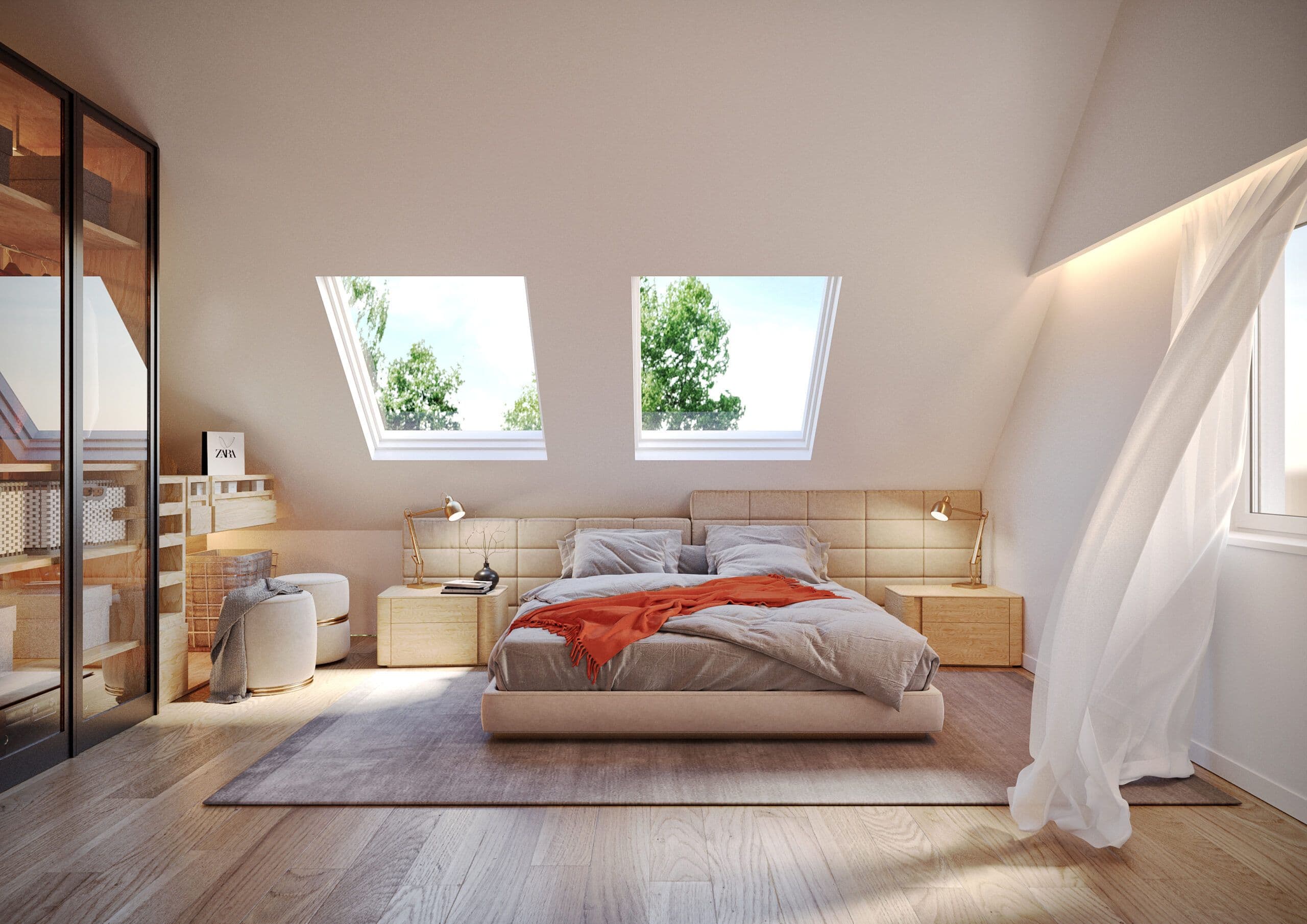 Dachgeschoss-Schlafzimmer, Rankestraße